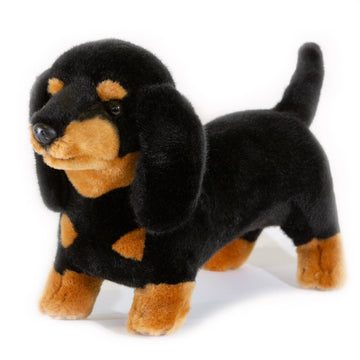 FurTastic Friends by Bocchetta Plush Toys Plush Animals Black and Tan Plush Dachshund Medium Size Realistic